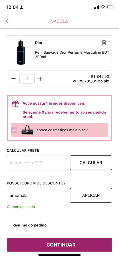 Imagem na descrição da promoção