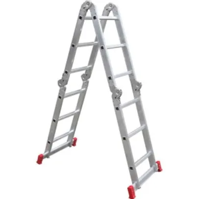 [Americanas] - Escada Articulada Multifuncional 12 Degraus 13 Posições Alumínio - R$193