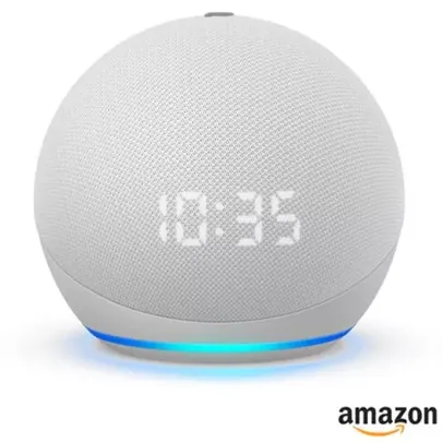 (FASTPRIME)  Echo Dot 4º geração Branca com Alexa COM RELÓGIO 