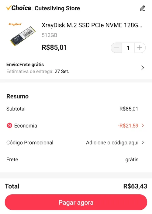 Imagem na descrição da promoção