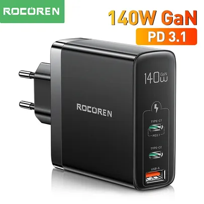 Carregador Rápido 3 in 1 Rocoren 140w