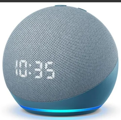 (APP)Smart Speaker Amazon Echo Dot 4ª Geração com Relógio e Alexa – Azul | R$295