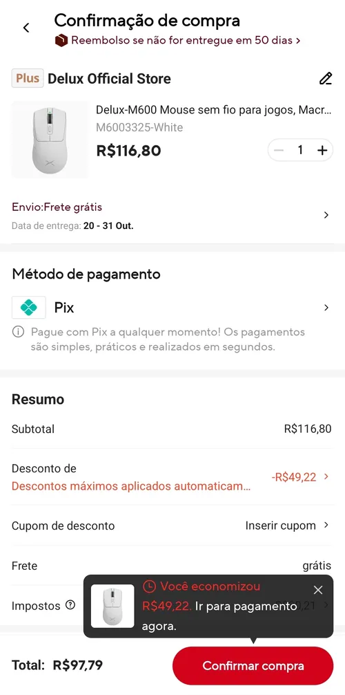 Imagem na descrição da promoção