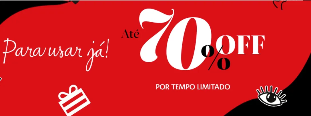 Lista de produtos com até 70% OFF na Sephora