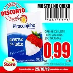 [Loja Física - Goiânia e Região] Creme de Leite Piracanjuba 200 gramas - R$1