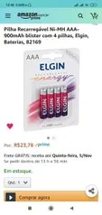 4 Pilhas recarregáveis ELGIN | R$24