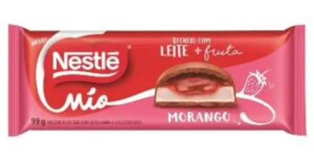 Barra de Chocolate Mio Recheio Leite + Morango Nestlé 99g |R$ 3,00