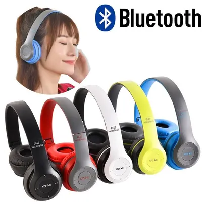 Foto do produto Fone De Ouvido Headphone Bluetooth P47 Sem Fio Com Entrada Para Cartão