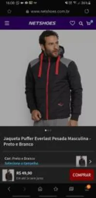 Jaqueta Puffer Everlast Pesada Masculina - R$50