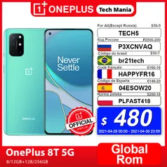 Smartphone OnePlus 8T 5G 8GB 128GB - Versão Global | R$2.984