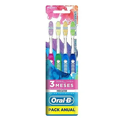 Oral-B Escova Dental Indicator, Colors 35 - 4 unidades