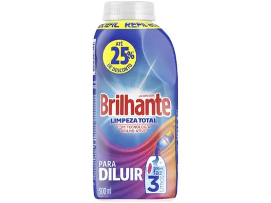 Detergente Líquido Concentrado Brilhante - Para Diluir Limpeza Total Refil 500ml