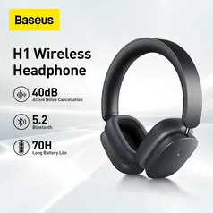 Fone de Ouvido Baseus H1 Hybrid 40db Anc Wireless Headphones 4-mics Enc Earphone Bluetooth