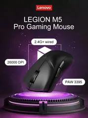 [IMPOSTOS INCLUSOS] Mouse Gamer Sem Fio Lenovo-Legion M5 Pro, Sensor PAW3395