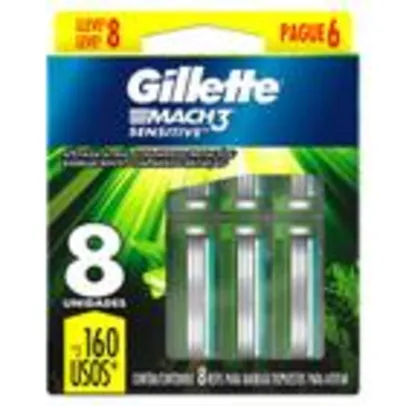 Carga para Aparelho de Barbear Gillette Mach3 Sensitive Leve 8 Pague 6