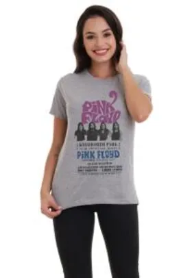 Camiseta Basica Pink Floyd Band Cinza Mescla | R$25