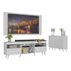 Imagem do produto Conjunto Sala De Estar Rack + Painel Tv 65" e Aparador Retrô Sofia Multimóveis Branco