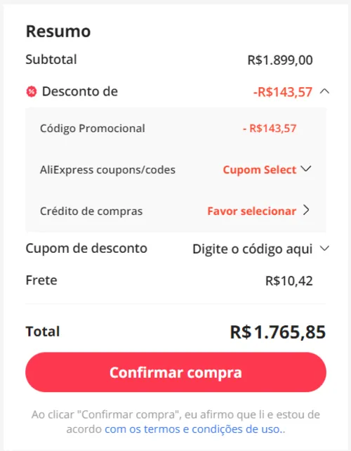 Imagem na descrição da promoção