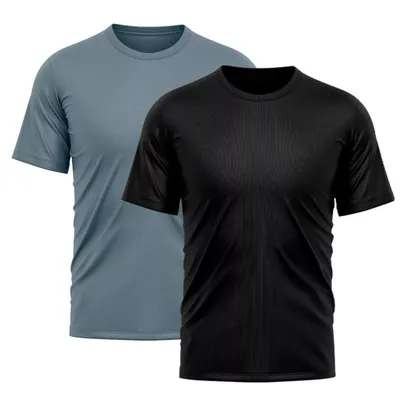 Kit 2 Camiseta Masculina Dry Proteção Solar UV Básica Lisa Treino Academia 