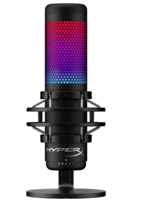 [prime] Microfone Gamer HyperX QuadCast S, Antivibração, LED RGB, USB - HMIQ1S-XX-RG/G | R$ 1200