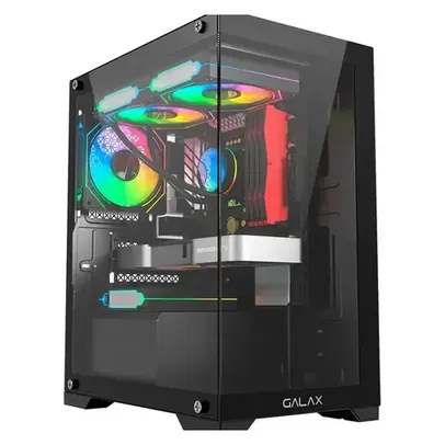 Gabinete Galax Draco Black, Mid Tower, M-ATX, Frontal de Vidro, Preto - GLX-DRACO-2061