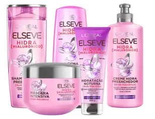 Kit Elséve Hidra Hialurônico - Shampoo + Condicionador + Creme de Pentear + Máscara + Creme Noturno