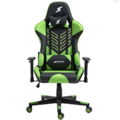 Cadeira Gamer SuperFrame Godzilla, Reclinável, Preto e Verde