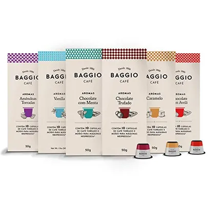 (REC)Kit de Cápsulas de Café Experience Baggio Café, compatível com Nespresso, contém 60 cápsulas