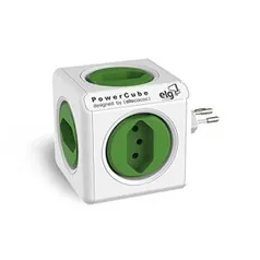 [PRIME] Multiplicador 5 Tomadas Bivolt - PowerCube ELG - PWC-R5, Verde e Branco R$60