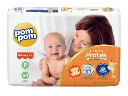 Fralda Pom Pom Derma Protek Mega P 54 Unidades