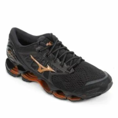 Tênis Mizuno Wave Prophecy 9 - Preto e Dourado | R$ 850