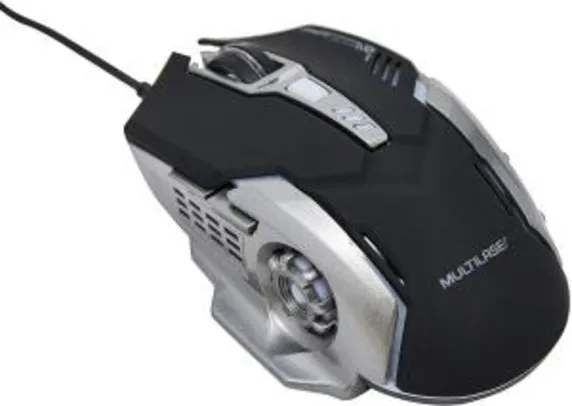 Mouse Gamer Dpi 2400 Preto/Grafite Multilaser - MO269 - R$39