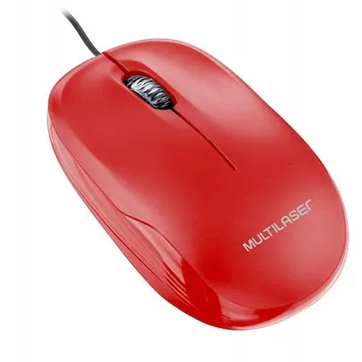 Mouse com fio Classic Box Óptico USB 1200dpi Vermelho MO292