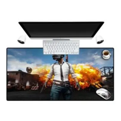 [Ame 10%] MOUSEPAD GAMER EXTRA GRANDE 90cm X 40cm EXBOM PUBG | R$ 37