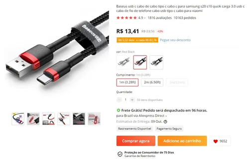 Imagem na descrição da promoção