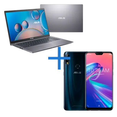 Notebook ASUS X515JA-BR2750 Cinza + Smartphone ASUS Zenfone Max Pro (M2) 6GB/64GB Black Saphire