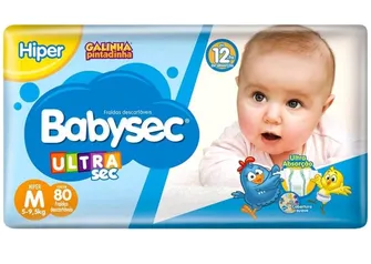 [APP] 240 Fraldas Babysec Ultrasec Galinha Pintadinha - Tam. M | R$115