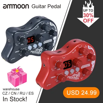 Ammoon pedal de guitarra pockrock portátil efeito de guitarra