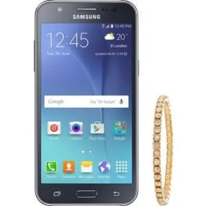 [SHOPTIME] Smartphone Samsung Galaxy J5 Duos Android 5.1 Tela 5" 16GB 4G Câmera 13MP - Preto + Pulseira Swarovski - R$729