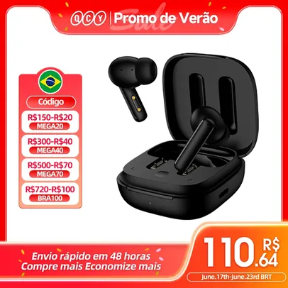 [Taxa Inclusa/App] Fone de ouvido sem fio QCY T13 ANC, Bluetooth 5.3 Earbuds, cancelamento de ruído ativo