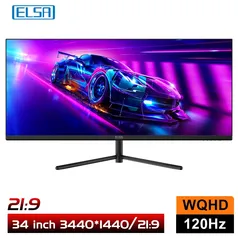 Monitor Elsa 34 Inch Display 120hz Wide Display 21:9 Wqhd Desktop Led Game Console Comput