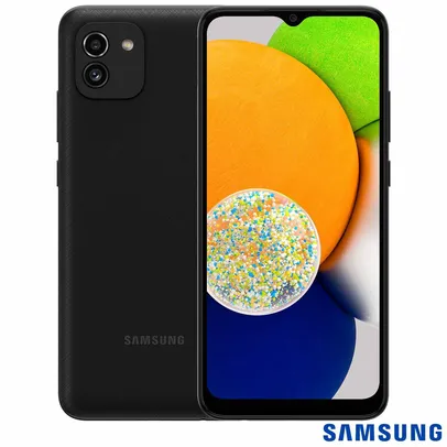 Samsung Galaxy A03 Preto 4GB RAM 64GB e Câmera Dupla de 48MP 2MP