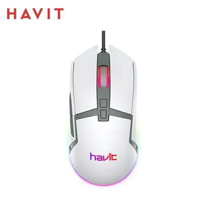 [Conta Nova R$37] Mouse Gamer Havit MS885 RGB 6400DPI 6 botão 7 cores backlight programável ergonômico