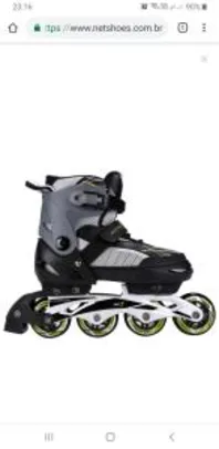 Patins Gonew Fitness Flexx 2.0 In line ABEC 7 Ajustável Base de Alumínio - Preto e verde