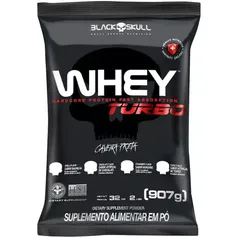 Whey Protein Black Skull Morango Whey Turbo - Refil - 907g