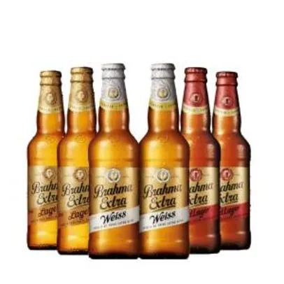 [Empório da Cerveja] Kit Cervejas Brahmas Extras: 2 Red Lager + 2 Lager + 2 Weiss - por R$10