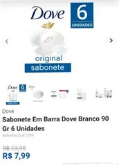 Sabonete Dove 6 Unidades por 7,99