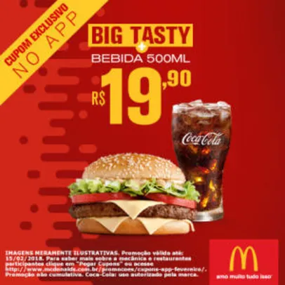 Big Tasty + Bebida 500ml no McDonald's - R$19,90