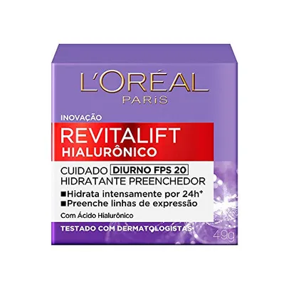 Creme Facial Anti-Idade com Ácido Hialurônico Revitalift Diurno FPS 20 L'Oréal Paris - 49g