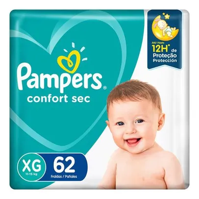 (5 PACOTES POR 30 REAIS CADA)Fralda Pampers Confort Sec XG 62 Unidades